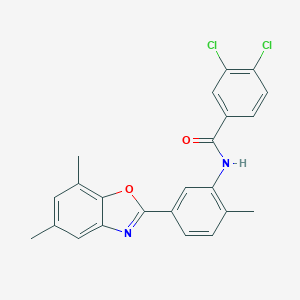 molecular formula C23H18Cl2N2O2 B343221 3,4-dichloro-N-[5-(5,7-dimethyl-1,3-benzoxazol-2-yl)-2-methylphenyl]benzamide 