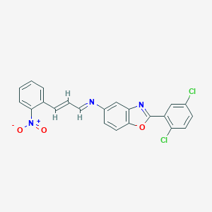 2-(2,5-dichlorophenyl)-N-[(1E,2E)-3-(2-nitrophenyl)prop-2-en-1-ylidene]-1,3-benzoxazol-5-amine