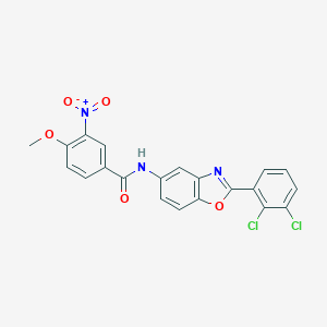 molecular formula C21H13Cl2N3O5 B343226 N-[2-(2,3-dichlorophenyl)-1,3-benzoxazol-5-yl]-3-nitro-4-methoxybenzamide 
