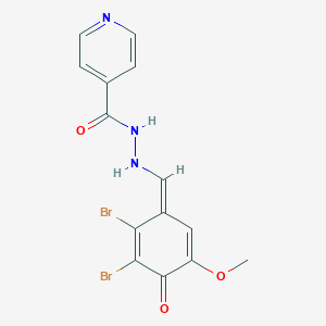 N'-[(Z)-(2,3-dibromo-5-methoxy-4-oxocyclohexa-2,5-dien-1-ylidene)methyl]pyridine-4-carbohydrazide