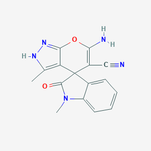 molecular formula C16H13N5O2 B343245 6'-amino-1,3'-dimethyl-2-oxo-1,2-dihydro-1'H-spiro[indole-3,4'-pyrano[2,3-c]pyrazole]-5'-carbonitrile 