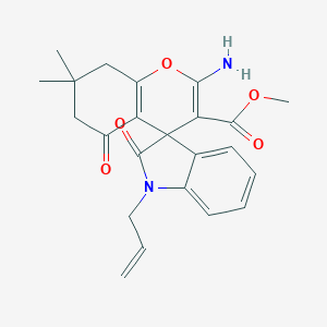 molecular formula C23H24N2O5 B343266 Methyl 1'-allyl-2-amino-7,7-dimethyl-2',5-dioxo-1',2',5,6,7,8-hexahydrospiro[chromene-4,3'-indole]-3-carboxylate 