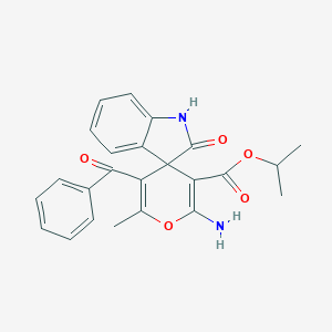 molecular formula C24H22N2O5 B343286 Propan-2-yl 2'-amino-6'-methyl-2-oxo-5'-(phenylcarbonyl)-1,2-dihydrospiro[indole-3,4'-pyran]-3'-carboxylate 