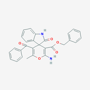 benzyl 2'-amino-5'-benzoyl-6'-methyl-2-oxospiro[1H-indole-3,4'-pyran]-3'-carboxylate