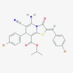 molecular formula C25H19Br2N3O3S B343291 isopropyl 5-amino-2-(4-bromobenzylidene)-7-(4-bromophenyl)-6-cyano-3-oxo-2,3-dihydro-7H-[1,3]thiazolo[3,2-a]pyridine-8-carboxylate 