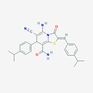 5-amino-6-cyano-2-(4-isopropylbenzylidene)-7-(4-isopropylphenyl)-3-oxo-2,3-dihydro-7H-[1,3]thiazolo[3,2-a]pyridine-8-carboxamide