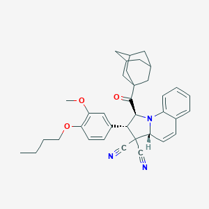 molecular formula C36H39N3O3 B343306 1-(1-adamantylcarbonyl)-2-(4-butoxy-3-methoxyphenyl)-1,2-dihydropyrrolo[1,2-a]quinoline-3,3(3aH)-dicarbonitrile 