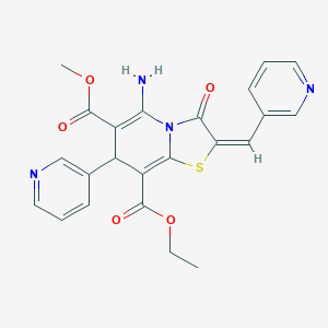 8-ethyl 6-methyl 5-amino-3-oxo-7-(3-pyridinyl)-2-(3-pyridinylmethylene)-2,3-dihydro-7H-[1,3]thiazolo[3,2-a]pyridine-6,8-dicarboxylate