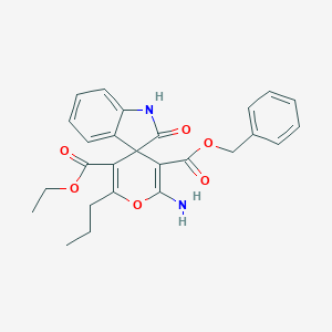 3'-Benzyl 5'-ethyl 2'-amino-2-oxo-6'-propyl-1,2-dihydrospiro[indole-3,4'-pyran]-3',5'-dicarboxylate