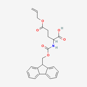 molecular formula C23H23NO6 B3433521 (S)-2-((((9H-Fluoren-9-yl)methoxy)carbonyl)amino)-5-(allyloxy)-5-oxopentanoic acid CAS No. 366491-50-1