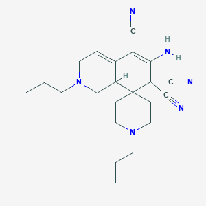 6-amino-1',2-dipropyl-1,2,3,8a-tetrahydro-7H-spiro[isoquinoline-8,4'-piperidine]-5,7,7-tricarbonitrile