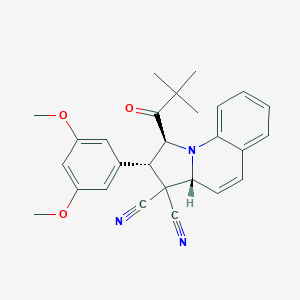 molecular formula C27H27N3O3 B343356 2-(3,5-dimethoxyphenyl)-1-(2,2-dimethylpropanoyl)-1,2-dihydropyrrolo[1,2-a]quinoline-3,3(3aH)-dicarbonitrile 