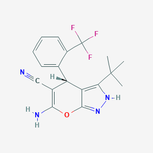molecular formula C18H17F3N4O B343380 6-Amino-3-tert-butyl-4-[2-(trifluoromethyl)phenyl]-1,4-dihydropyrano[2,3-c]pyrazole-5-carbonitrile 