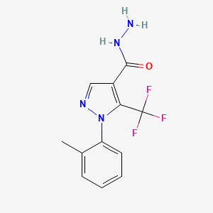 molecular formula C12H11F3N4O B3433879 1-(2-Methylphenyl)-5-(trifluoromethyl)pyrazole-4-carbohydrazide CAS No. 618091-00-2