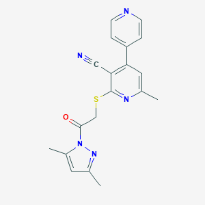 2-[2-(3,5-Dimethylpyrazol-1-yl)-2-oxoethyl]sulfanyl-6-methyl-4-pyridin-4-ylpyridine-3-carbonitrile
