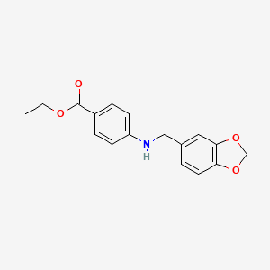 molecular formula C17H17NO4 B3433901 Ethyl 4-[(1,3-benzodioxol-5-ylmethyl)amino]benzoate CAS No. 64288-20-6