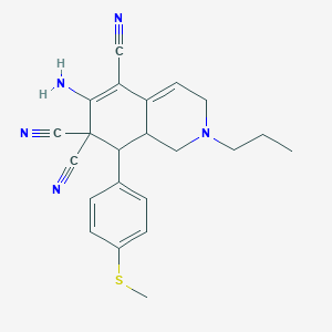 6-AMINO-8-[4-(METHYLSULFANYL)PHENYL]-2-PROPYL-1,2,3,7,8,8A-HEXAHYDROISOQUINOLINE-5,7,7-TRICARBONITRILE