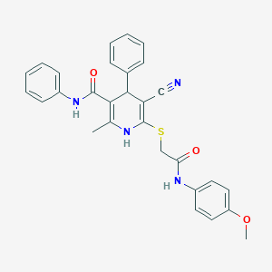 5-cyano-6-{[2-(4-methoxyanilino)-2-oxoethyl]sulfanyl}-2-methyl-N,4-diphenyl-1,4-dihydro-3-pyridinecarboxamide