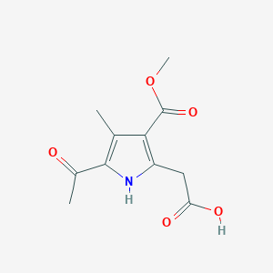 molecular formula C11H13NO5 B3434235 2-[5-acetyl-3-(methoxycarbonyl)-4-methyl-1H-pyrrol-2-yl]acetic acid CAS No. 867329-95-1