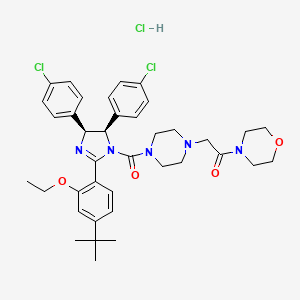 molecular formula C38H46Cl3N5O4 B3434237 2-[4-[[(4S,5R)-4,5-Bis(4-chlorophenyl)-2-[4-(1,1-dimethylethyl)-2-ethoxyphenyl]-4,5-dihydro-1H-imidazol-1-YL]carbonyl]-1-piperazinyl]-1-(4-morpholinyl)ethanone hydrochloride CAS No. 870007-79-7