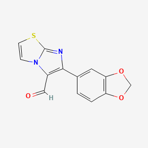 molecular formula C13H8N2O3S B3434276 6-(1,3-Benzodioxol-5-yl)imidazo[2,1-b][1,3]thiazole-5-carbaldehyde CAS No. 881040-49-9