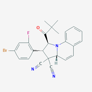 2-(4-bromo-2-fluorophenyl)-1-(2,2-dimethylpropanoyl)-1,2-dihydropyrrolo[1,2-a]quinoline-3,3(3aH)-dicarbonitrile
