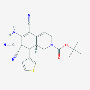 molecular formula C21H21N5O2S B343436 tert-butyl 6-amino-5,7,7-tricyano-8-(3-thienyl)-3,7,8,8a-tetrahydro-2(1H)-isoquinolinecarboxylate 