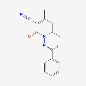 1-(BENZYLIDENEIMINO)-2,4-DIMETHYL-5-CYANO-6-PYRIDONE