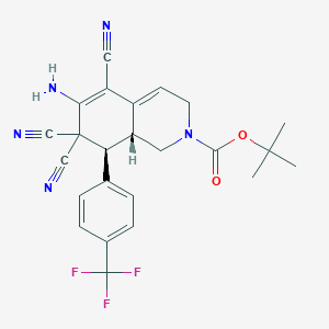 tert-butyl 6-amino-5,7,7-tricyano-8-[4-(trifluoromethyl)phenyl]-3,7,8,8a-tetrahydro-2(1H)-isoquinolinecarboxylate