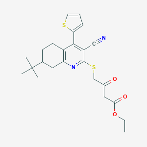 molecular formula C24H28N2O3S2 B343448 Ethyl 4-[(7-tert-butyl-3-cyano-4-thien-2-yl-5,6,7,8-tetrahydroquinolin-2-yl)sulfanyl]-3-oxobutanoate 