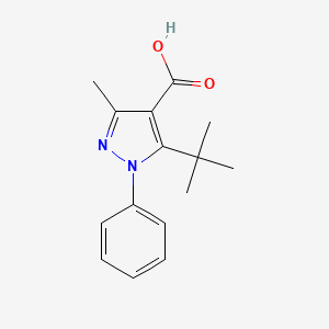 B3434539 5-tert-butyl-3-methyl-1-phenyl-1H-pyrazole-4-carboxylic acid CAS No. 956758-73-9
