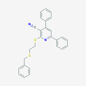 molecular formula C27H22N2S2 B343468 4,6-Diphenyl-2-{[2-(phenylsulfanyl)ethyl]sulfanyl}nicotinonitrile 