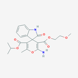 molecular formula C21H24N2O7 B343473 5'-Isopropyl 3'-(2-methoxyethyl) 2'-amino-6'-methyl-2-oxo-1,2-dihydrospiro[indole-3,4'-pyran]-3',5'-dicarboxylate 