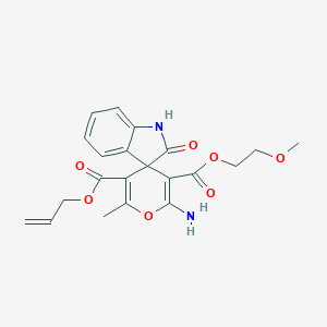 molecular formula C21H22N2O7 B343474 5'-Allyl 3'-(2-methoxyethyl) 2'-amino-6'-methyl-2-oxo-1,2-dihydrospiro[indole-3,4'-pyran]-3',5'-dicarboxylate 