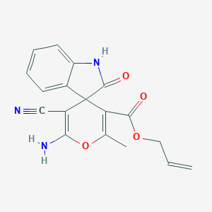 molecular formula C18H15N3O4 B343475 Allyl 6'-amino-5'-cyano-2'-methyl-2-oxo-1,2-dihydrospiro[indole-3,4'-pyran]-3'-carboxylate 