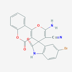 molecular formula C20H10BrN3O4 B343477 2'-Amino-5-bromo-2,5'-dioxospiro[indoline-3,4'-[4H,5H]pyrano[3,2-c][1]benzopyran]-3'-carbonitrile 