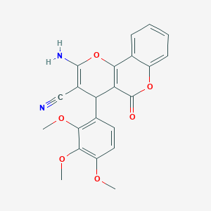 molecular formula C22H18N2O6 B343488 2-amino-5-oxo-4-(2,3,4-trimethoxyphenyl)-4H,5H-pyrano[3,2-c]chromene-3-carbonitrile 