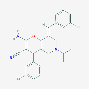 2-amino-8-(3-chlorobenzylidene)-4-(3-chlorophenyl)-6-isopropyl-5,6,7,8-tetrahydro-4H-pyrano[3,2-c]pyridine-3-carbonitrile