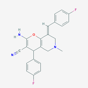 2-amino-8-(4-fluorobenzylidene)-4-(4-fluorophenyl)-6-methyl-5,6,7,8-tetrahydro-4H-pyrano[3,2-c]pyridine-3-carbonitrile