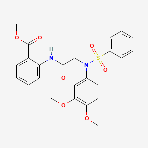 molecular formula C24H24N2O7S B3435059 methyl 2-{[N-(3,4-dimethoxyphenyl)-N-(phenylsulfonyl)glycyl]amino}benzoate 