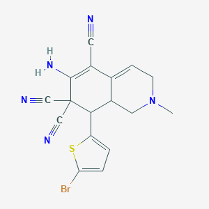 molecular formula C17H14BrN5S B343506 6-amino-8-(5-bromo-2-thienyl)-2-methyl-2,3,8,8a-tetrahydro-5,7,7(1H)-isoquinolinetricarbonitrile 