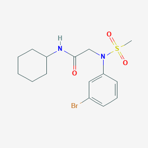 molecular formula C15H21BrN2O3S B3435065 N~2~-(3-bromophenyl)-N~1~-cyclohexyl-N~2~-(methylsulfonyl)glycinamide 