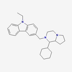molecular formula C28H37N3 B3435099 3-[(1-cyclohexylhexahydropyrrolo[1,2-a]pyrazin-2(1H)-yl)methyl]-9-ethyl-9H-carbazole CAS No. 419578-27-1