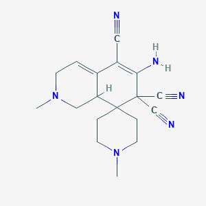 1',2-Dimethyl-6-amino-1,2,3,8a-tetrahydrospiro[isoquinoline-8(7H),4'-piperidine]-5,7,7-tricarbonitrile