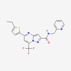 molecular formula C20H16F3N5OS B3435128 5-(5-ethyl-2-thienyl)-N-(2-pyridinylmethyl)-7-(trifluoromethyl)pyrazolo[1,5-a]pyrimidine-2-carboxamide 