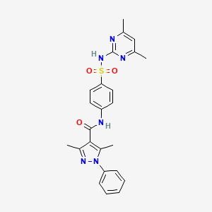 molecular formula C24H24N6O3S B3435146 N-(4-{[(4,6-dimethyl-2-pyrimidinyl)amino]sulfonyl}phenyl)-3,5-dimethyl-1-phenyl-1H-pyrazole-4-carboxamide 