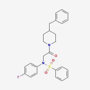 N-[2-(4-benzyl-1-piperidinyl)-2-oxoethyl]-N-(4-fluorophenyl)benzenesulfonamide