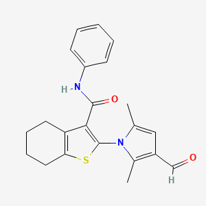molecular formula C22H22N2O2S B3435159 2-(3-formyl-2,5-dimethyl-1H-pyrrol-1-yl)-N-phenyl-4,5,6,7-tetrahydro-1-benzothiophene-3-carboxamide 