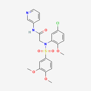 molecular formula C22H22ClN3O6S B3435169 N~2~-(5-chloro-2-methoxyphenyl)-N~2~-[(3,4-dimethoxyphenyl)sulfonyl]-N~1~-3-pyridinylglycinamide 