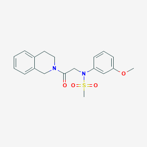 molecular formula C19H22N2O4S B3435177 N-[2-(3,4-dihydro-2(1H)-isoquinolinyl)-2-oxoethyl]-N-(3-methoxyphenyl)methanesulfonamide 